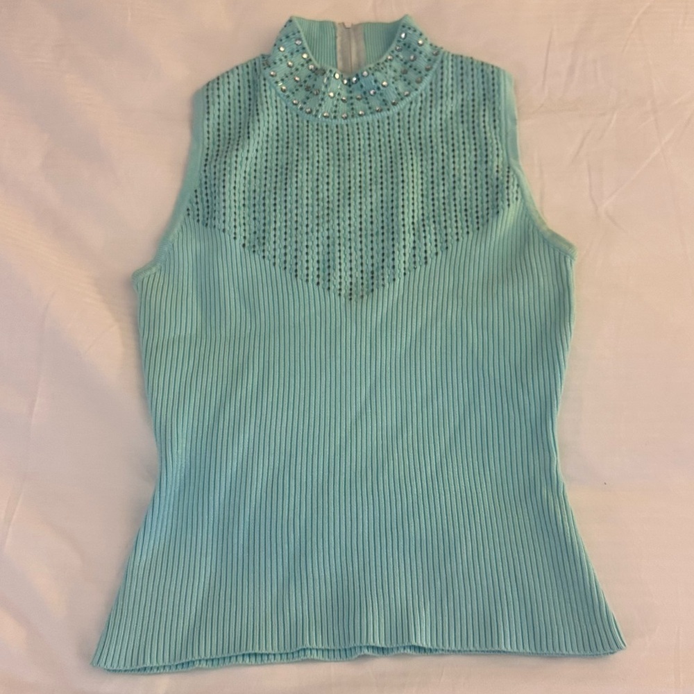Vintage Christine Phillipé Rhinestone Sleeveless Top